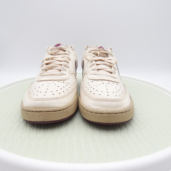 Nike Court Vision Low FB8942-133 Mens US 10 Shoes Sail Dark Beetroot Sneakers - Picture 2 of 10